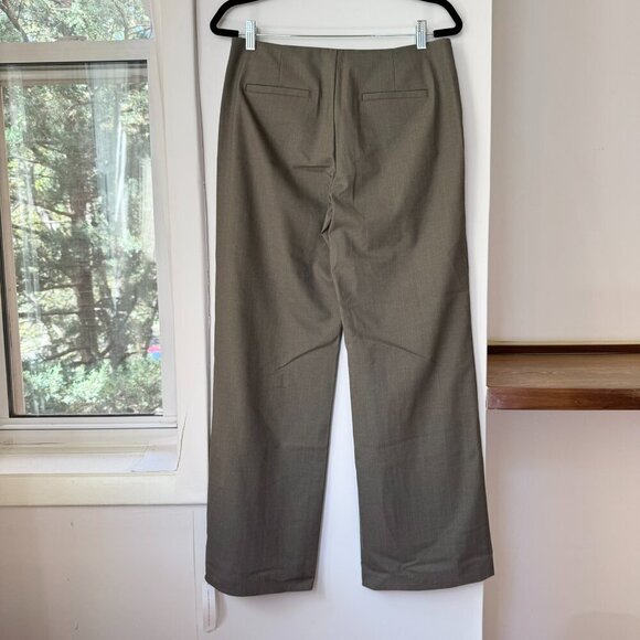 NWT Reformation Vida Low Rise Pants in Olive Stripe Brown Tan Trousers 6 - Picture 12 of 16